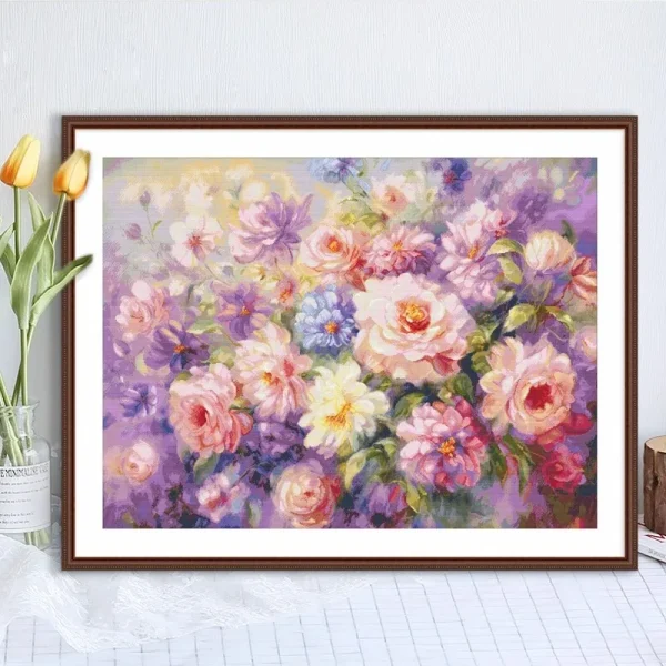 Spring Brand - 11CT/14CT Stamped Cross Stitch Flourishing Blossom(126*97cm)